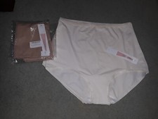 3 NEW SHADOWLINE NYLON SPANDEX BRIEFS PANTIES 1X: YOU CHOOSE: NUDE OR IVORY