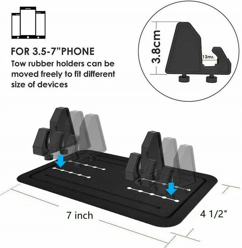 Car Dashboard Anti-slip Rubber Mat Mount Holder Pad Stand For Mobile Phone GPS - Image 3 of 4