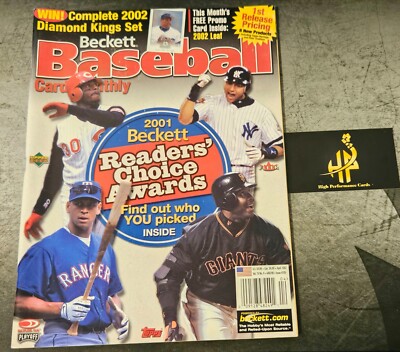 2001 Beckett Baseball Readers Choice Awards  Derek Jeter Ken Griffey Jr A Rod BB