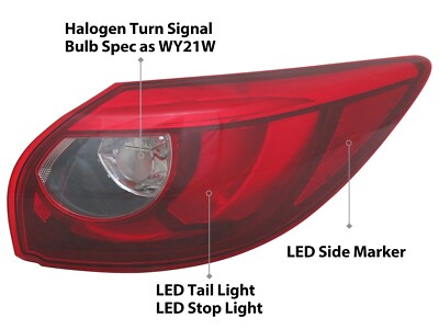 LED Tail Light for 2016 Mazda CX-5 on Body Passenger Right Side