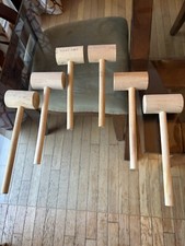 Set of 6 Natural Wood Crab Seafood Lobster Mallets