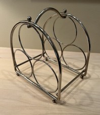 Vintage Wine Rack Chrome Or Silverplate 3 Bot...