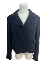 Emilio Pucci Women's Black Cropped Blazer Jacket With Long Sleeves Sz 12