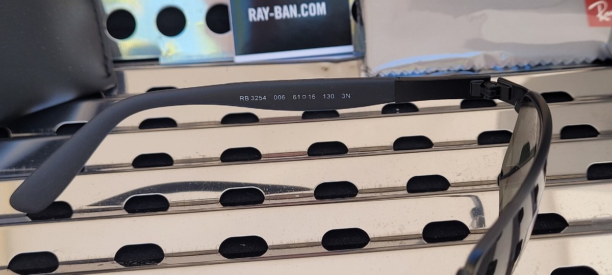 New Ray Ban RB3254 006/61 Pilot Sunglasses Matte Black w/ 61mm