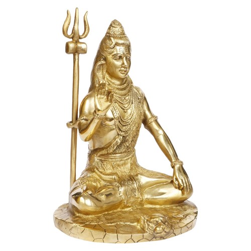 Shiva Statue Brass Mahadev Shiv Shankar Religious Hindu God Idol 10 Inch - Picture 3 of 6