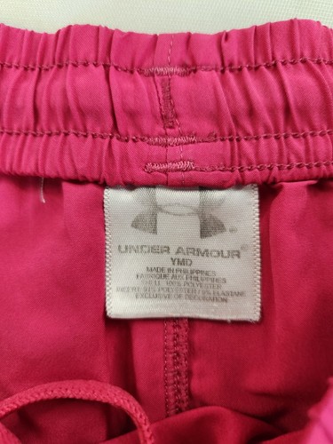 Under Armour Loose Heatgear Kids Girls Y Md Running Active Pull On Red Stretch - Picture 5 of 8