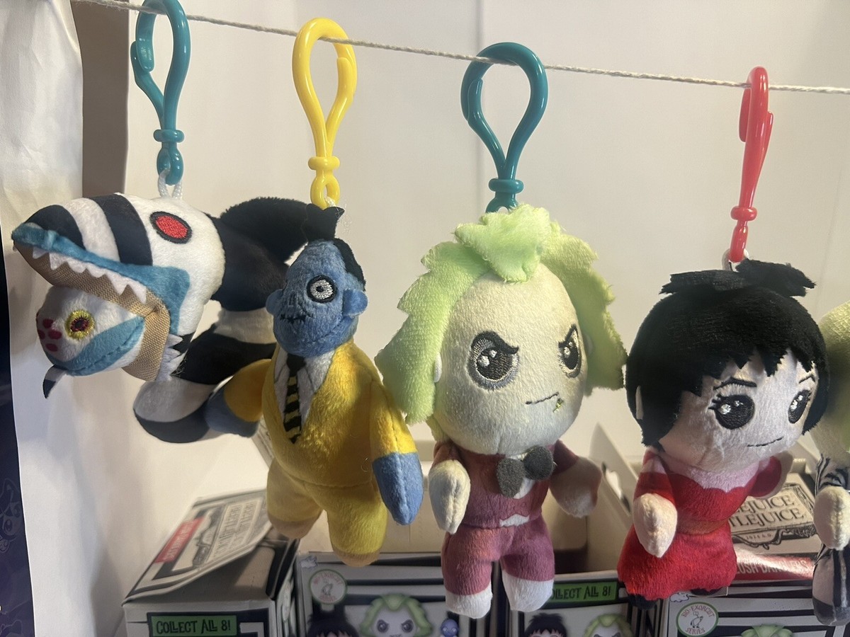 Beetlejuice 2 Plush Dangler Set Of 8 Keychain Clip Bob Lydia