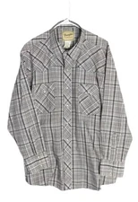 Mens Wrangler Western Pearl Snap Button Down Long Sleeve Shirt Size 2XL
