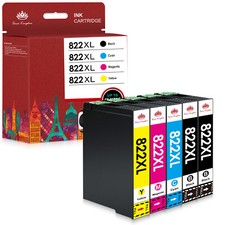 5Pack 822XL T882XL Ink Cartridge For Epson WorkForce Pro WF-3820 WF-4834 WF-4833