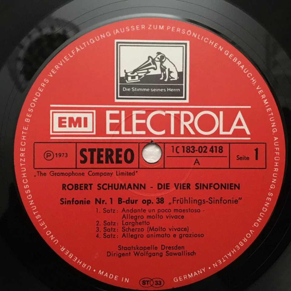 E297 Schumann 4 Symphonies Sawallisch 3LP Electrola 1 C 183-02 418/20 Stereo Foto 3 de 4