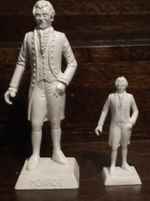 Vintage Marx 1953 & RARE 1955 James Monroe Statues 2 3/4 & Micro 1 1/2 inch