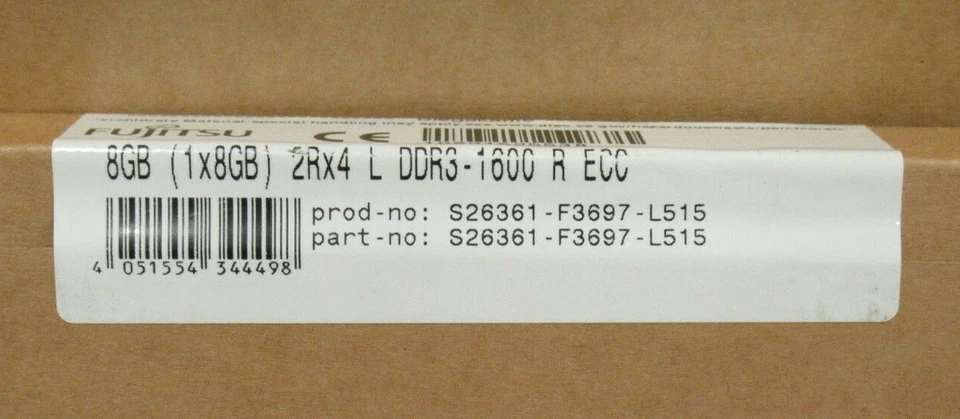 NEW Fujitsu Original S26361-F3697-L51 8GB 2Rx4 PC3L-12800 REG ECC Server memory  - Image 3 of 3