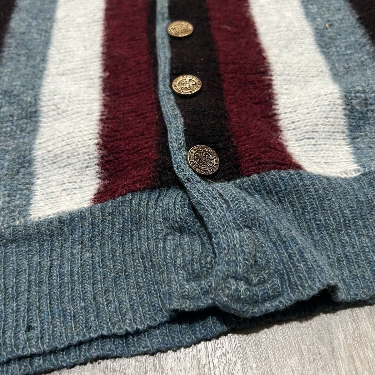 VTG Barclay 1960s Mohair/Lambs Wool Fuzzy Burgundy Striped VTG Barclay 1960s Mohair/Lambs Wool Fuzzy Burgundy Striped
