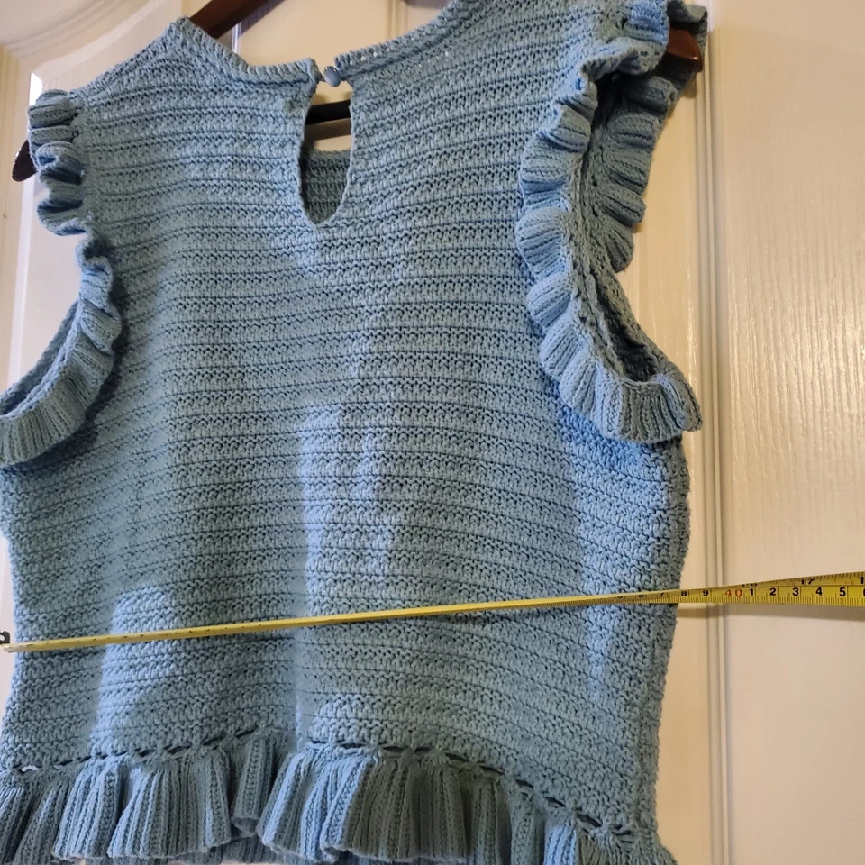 Andrew Marc New York Crochet Suéter Chaleco Algodón Foto 4 de 4