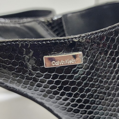 CALVIN KLEIN Shayna PVC High Heel Mules 10 Black NWOB - Picture 9 of 16