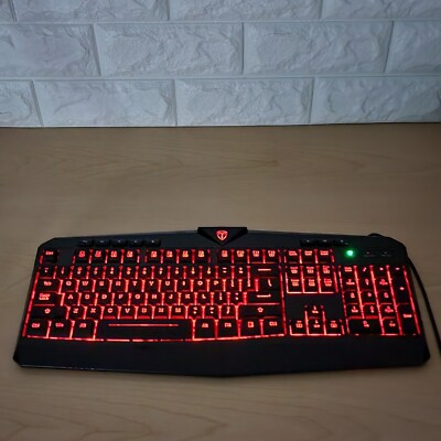 PICTEK RGB Gaming Keyboard USB Wired Keyboard Black Muti Color Backlite PC232A