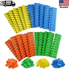 400 PCS 1-100 Plastic Livestock Ear Tag Animal Tag for Goat Sheep Pig