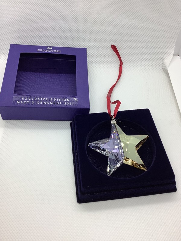 Swarovski Exclusive Edition Macy’s Star Ornament 2021 New In Box Two Tone Design