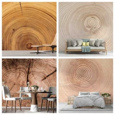 3D Wood Grain Growhtrings Self-adhesive Wallpaper Removable Wallpaper Wall Mural