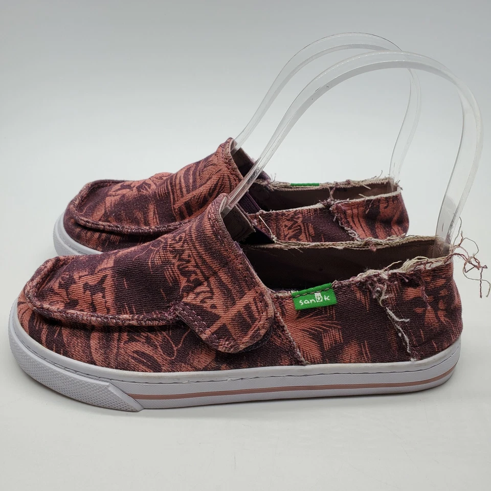 Zapatillas sin cordones Sanuk para niños pequeños de lona talla 13 rosa/púrpura Foto 3 de 4