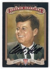 CLINT HILL Signed 2012 UD Goodwin Champions John F Kennedy Card #72 Autograph