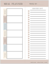 Weekly Meal Planner- Magnetic Menu Planner with 52 Tear-Off Sheets Brown 