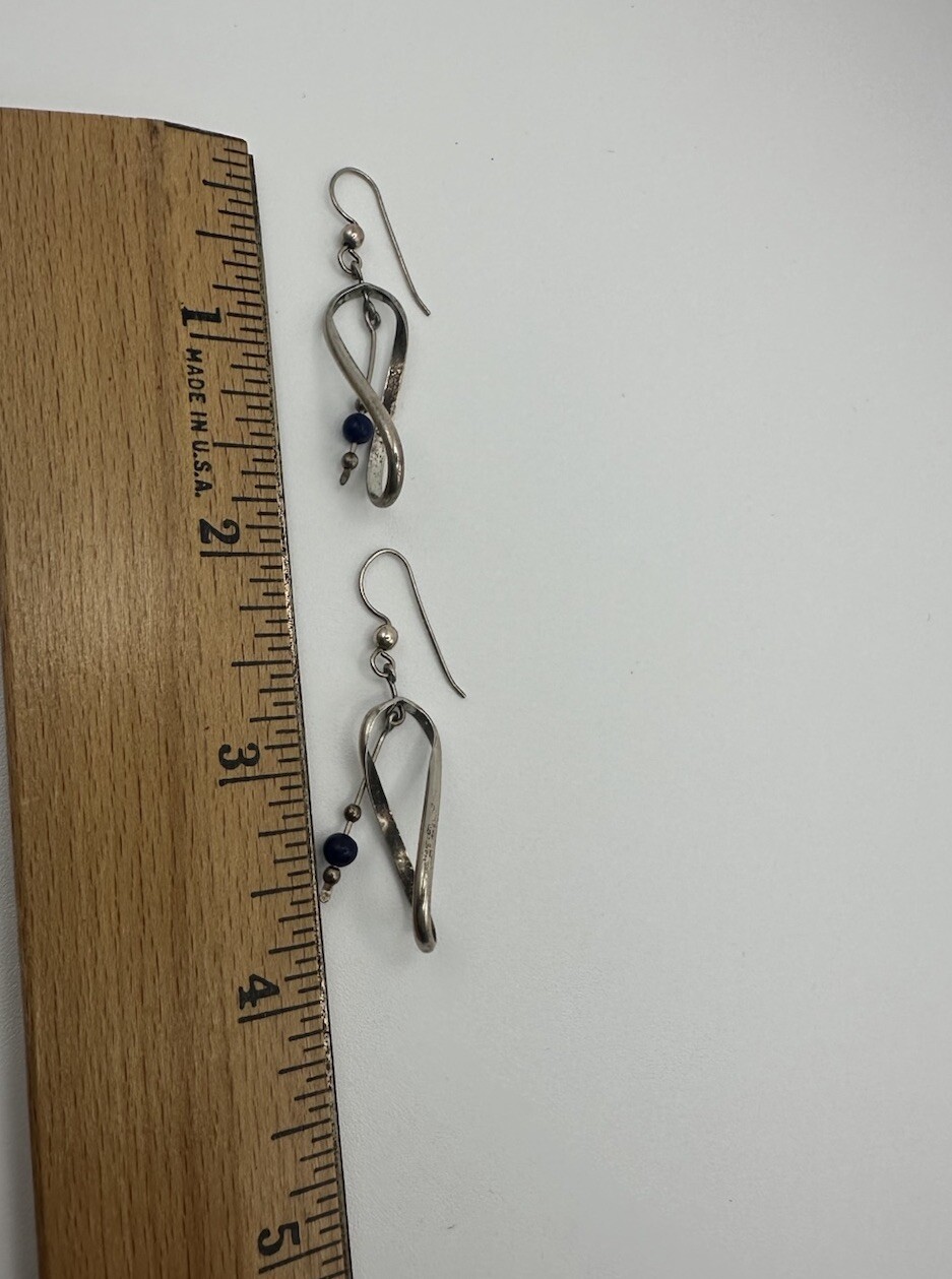 Sterling Silver Unique Twist Dangle Earring - image 4