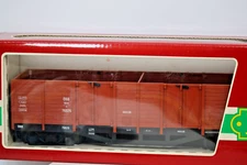 LGB 4063 COVERED DOUBLE DOOR BOXCAR & BRAKEMANS CAB 4 WHEEL TRUCKS OPENING DOORS