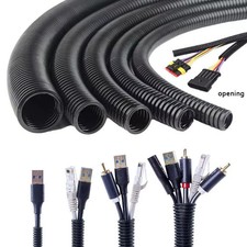 Split Loom Tubing Wire Conduit Black Corrugated Wire Tube Cable Protection Pipe*
