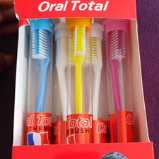 Oral Total Regular Manual Toothbrushes Multicolor 4 Pack for Unisex Adults