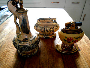 set of 3 vintage Ronson table lighters