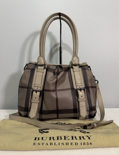 Burberry Northfield Smoked Check Plaid Satchel Crossbody Bag W/ Dust Bag