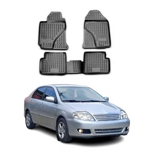 OMAC Floor Mats Liner for Toyota Corolla 2003-2008 Black TPE All-Weather 4 Pcs