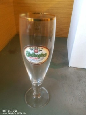 6x Maisel's Edelhopfen Biergläser Diät-Pilsner 0,2l Neu Goldrand Glas Pub Bar 