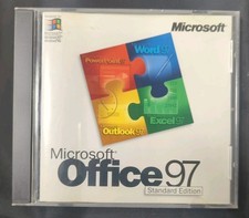 Microsoft Office 97 Standard Edition PC CD-ROM Software w CD Key on back of case