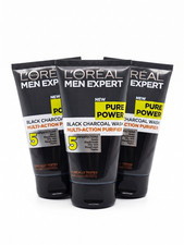 3 x L'Oreal Men Expert Pure Power Purifying Daily Face Wash 3 of 150ml Brand New