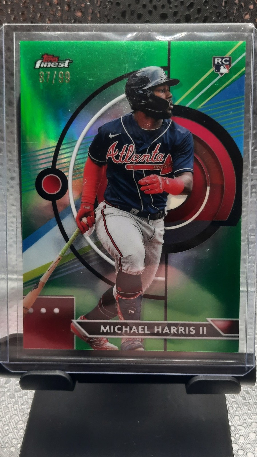 2023 Topps Finest - Michael Harris II #34 Green Lava Refractor /99 (RC)