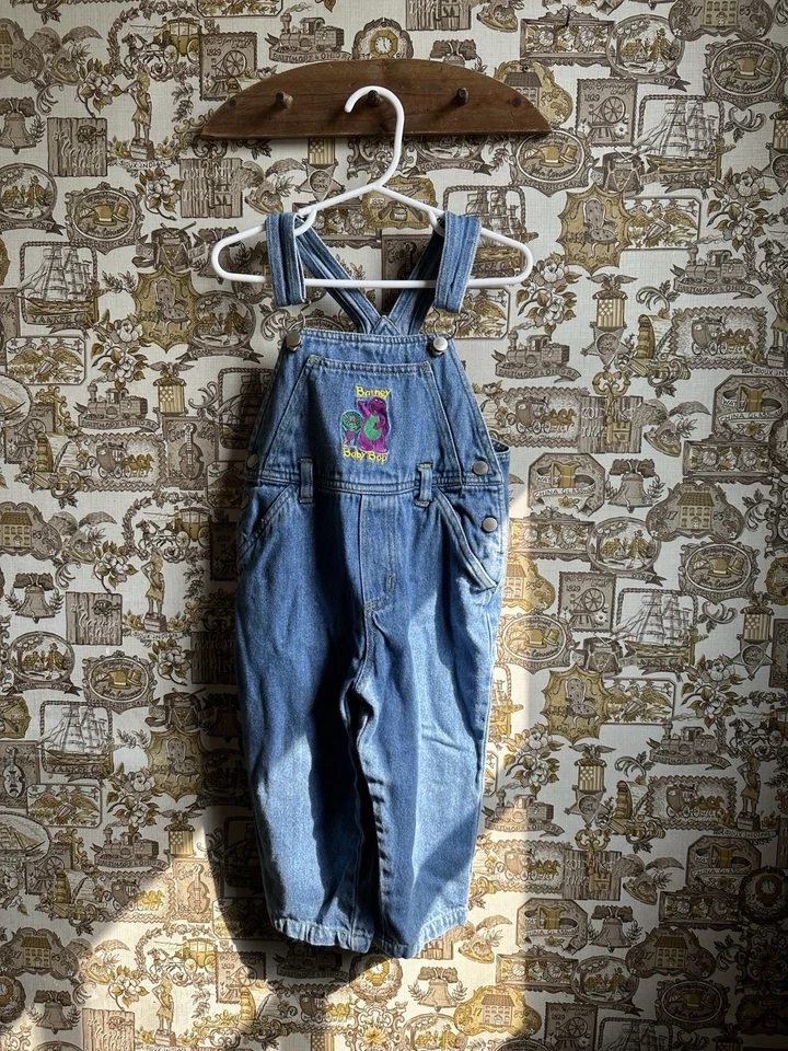 Mono vaquero vintage Barney Baby Bop Y2K azul unisex niños talla 2T Foto 2 de 4