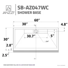 Anda 30" x 60" ADA Shower Base