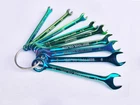 4-10mm 9pc Miniature Mini Combination Ring Open Spanner Set Rainbow Color