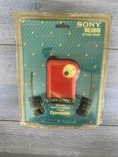 Rare vintage 1980 Sony Walkman SRF   26 receiver FM/AM Red Reebok edition sealed