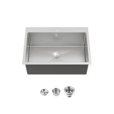 Stainless Steel Kitchen Sink 27  x19  Dark Gray Overmount with Standard Drain