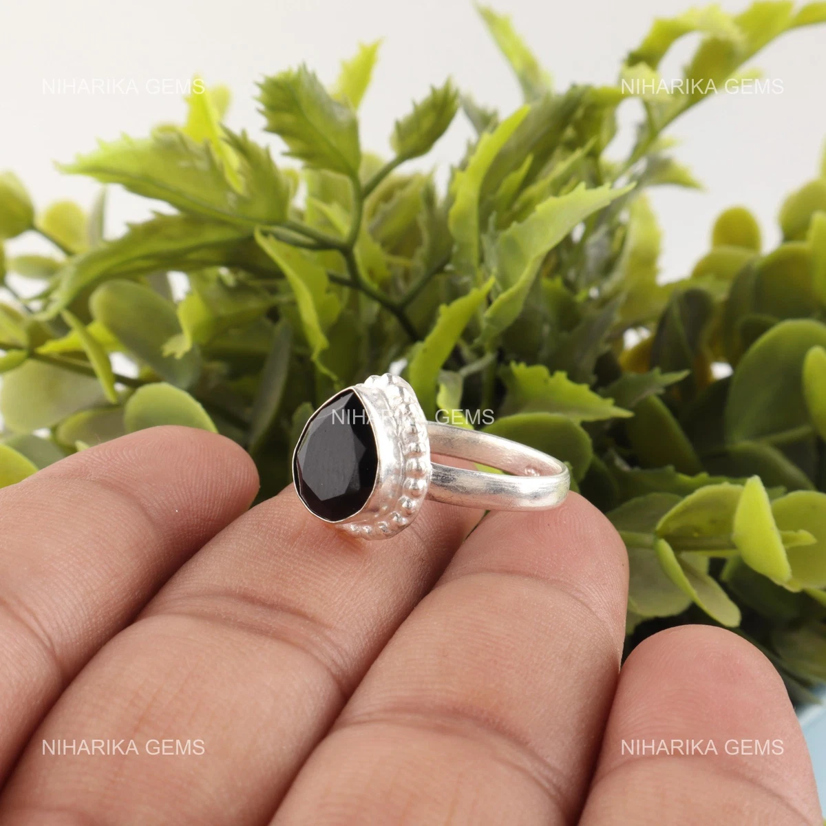 Anello Artigianale In Argento Sterling 925 Con Calcedonio Blu Turchese – Gioiello Bohémien Con Pietra Naturale, Fatto A Mano In India, Misura 20 - 3