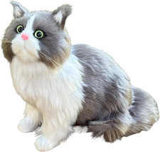 Gatto a pelo corto britannico realistico blu e bianco peluche gattino �� peluche realistico...