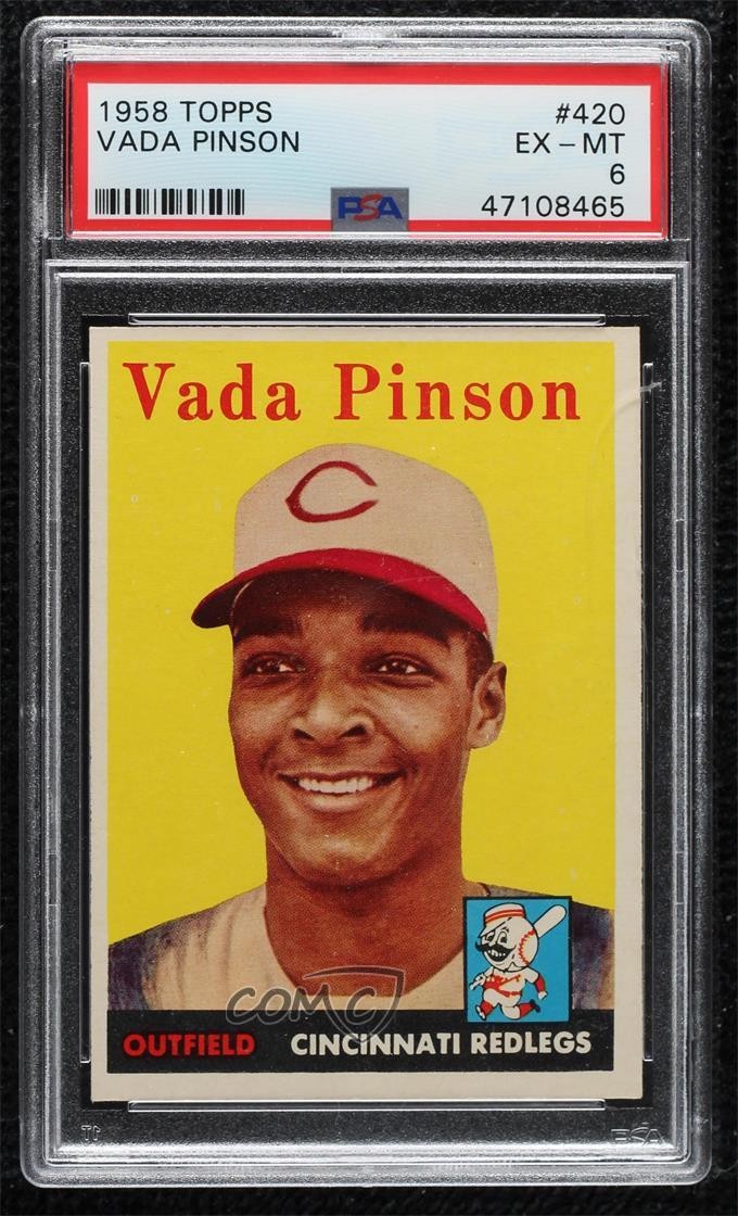 1958 Topps Vada Pinson #420 PSA 6 Rookie RC