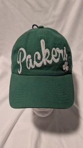 Green Bay Packers Green Strapback Hat Sequin St Patricks Day Shamrock 47 Brand