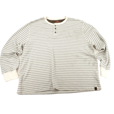 Northwest Men s Long Sleeve White & Black Striped Shirt Size 3XL