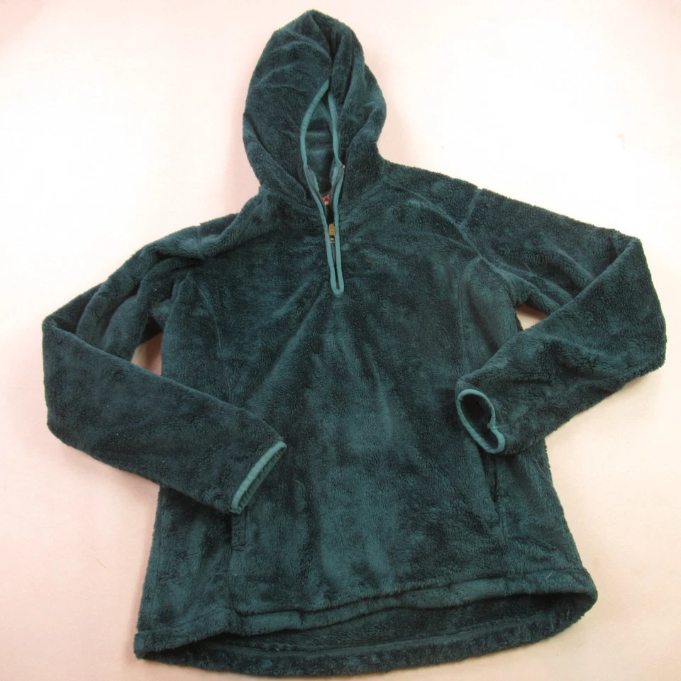Suéter Kuhl Mujer Grande Manga Larga Pullover Con Capucha Bolsillos 1/4 Cremallera Verde Foto 2 de 4
