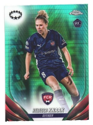 2023-24 Topps Chrome Women's UCL FC Rosengard Aqua Prism Rebecca Knaak RC