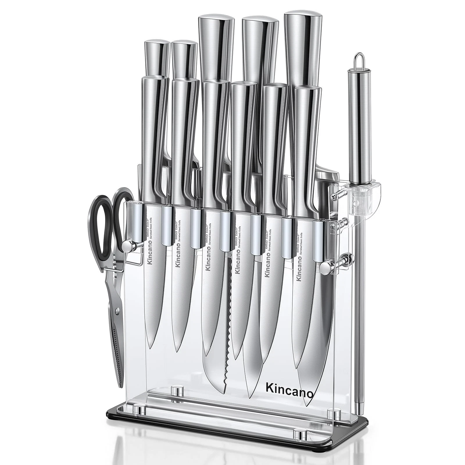 Set, 14 PCS High Carbon Stainless Steel Super Sharp Kitchen Set for Chef with...